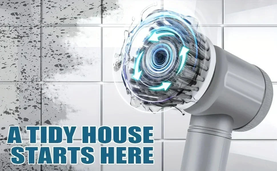 Cordless Electric Spin Scrubber with 5 Brush Heads — Bathroom, Tile & Grout