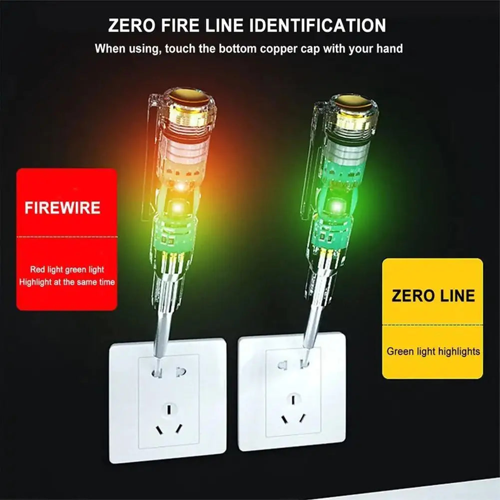 Non-Contact Voltage Tester Pen with Light & Sound Alert — Live Wire & Outlet Detector