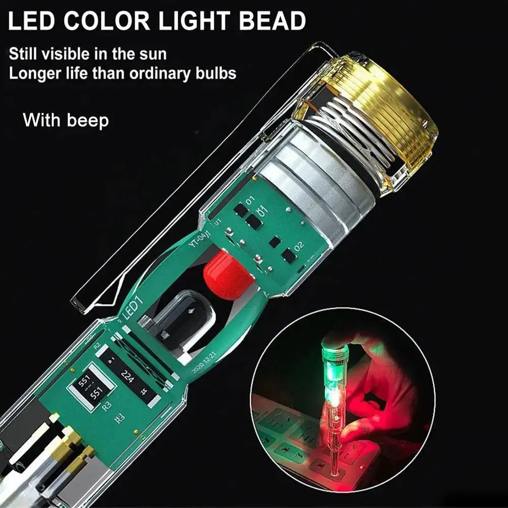 Non-Contact Voltage Tester Pen with Light & Sound Alert — Live Wire & Outlet Detector