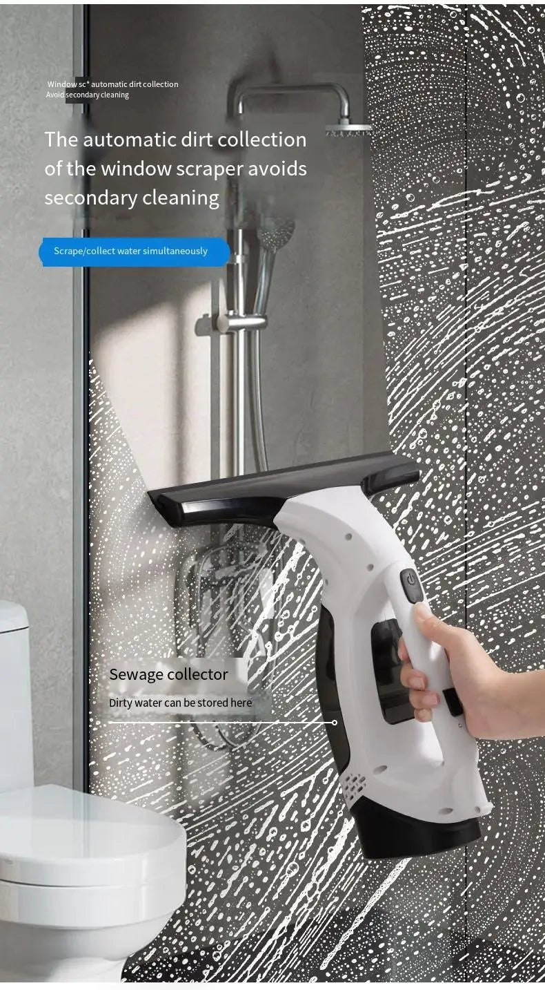 Cordless Electric Window Cleaner — Streak-Free Glass, Sprays & Wipes Automatically