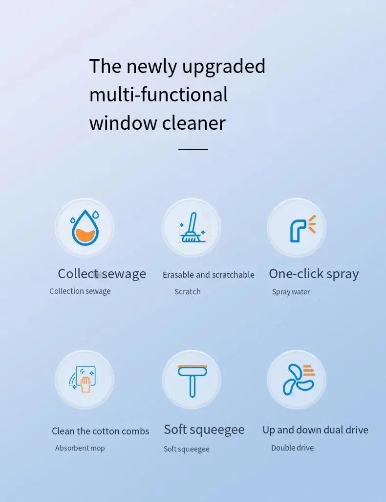 Cordless Electric Window Cleaner — Streak-Free Glass, Sprays & Wipes Automatically