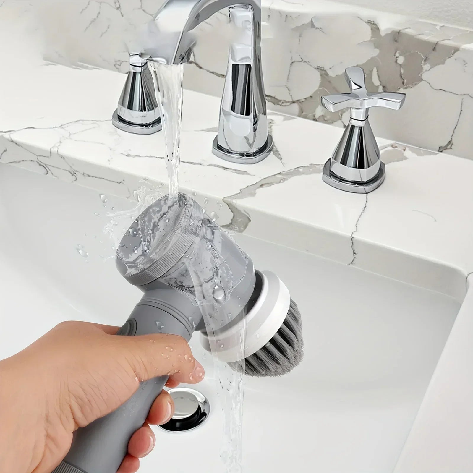 Cordless Electric Spin Scrubber with 5 Brush Heads — Bathroom, Tile & Grout