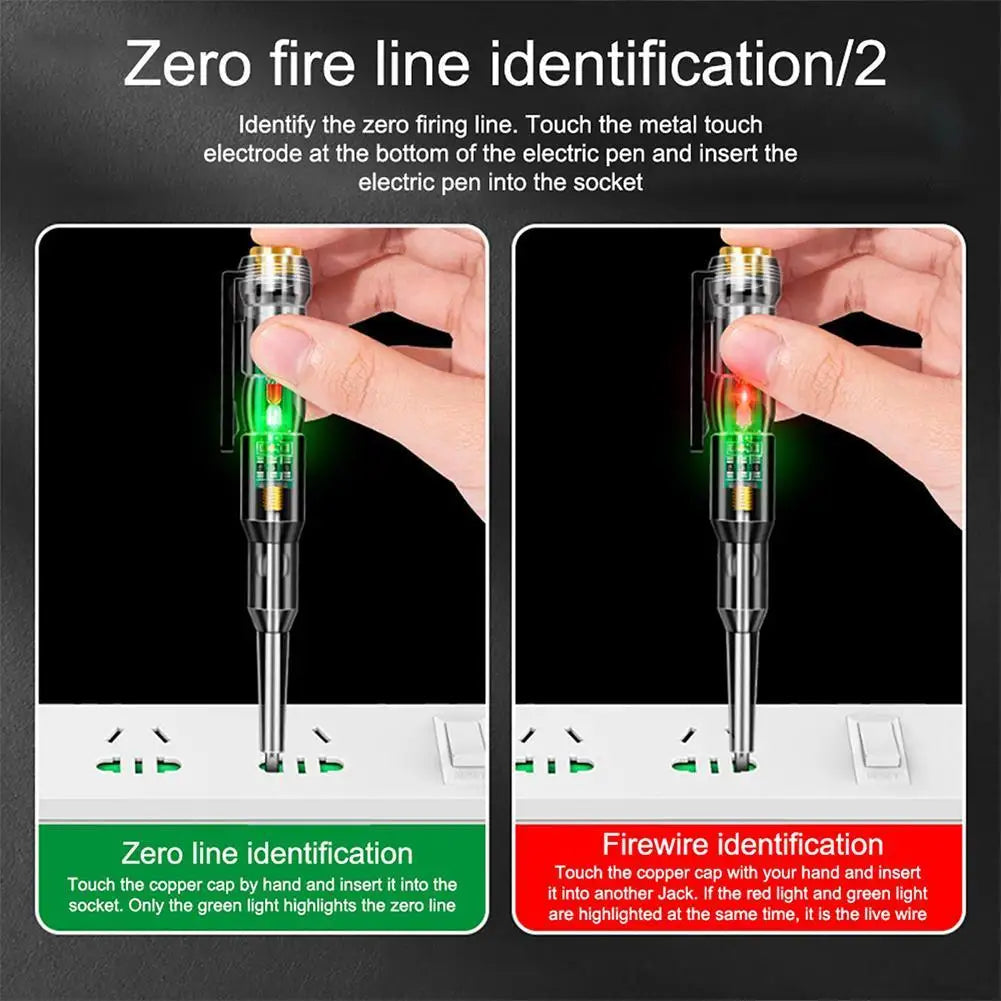 Non-Contact Voltage Tester Pen with Light & Sound Alert — Live Wire & Outlet Detector