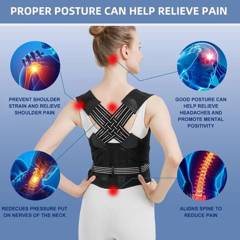 Adjustable Posture Corrector — Back & Shoulder Support Brace for Women