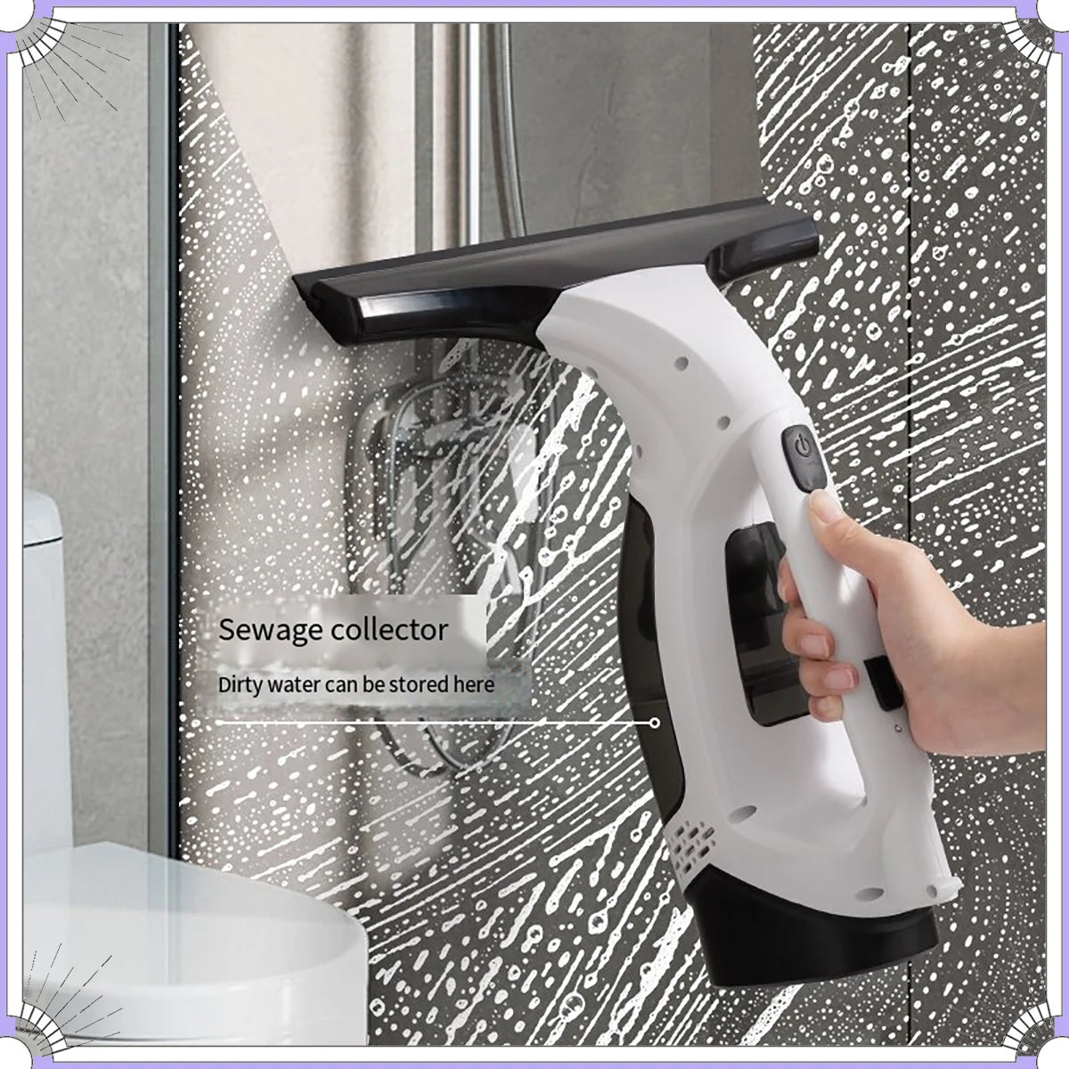 Cordless Electric Window Cleaner — Streak-Free Glass, Sprays & Wipes Automatically