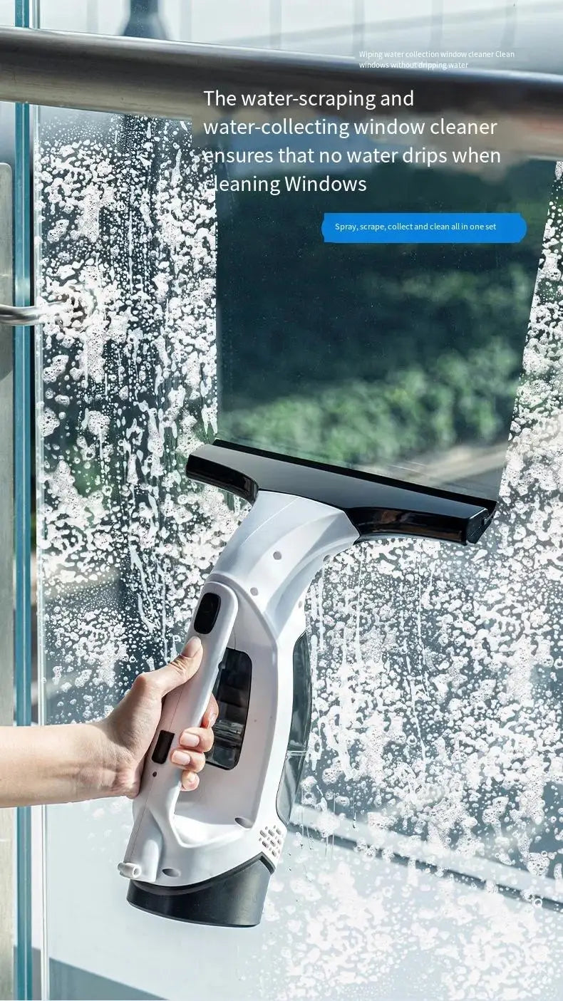 Cordless Electric Window Cleaner — Streak-Free Glass, Sprays & Wipes Automatically