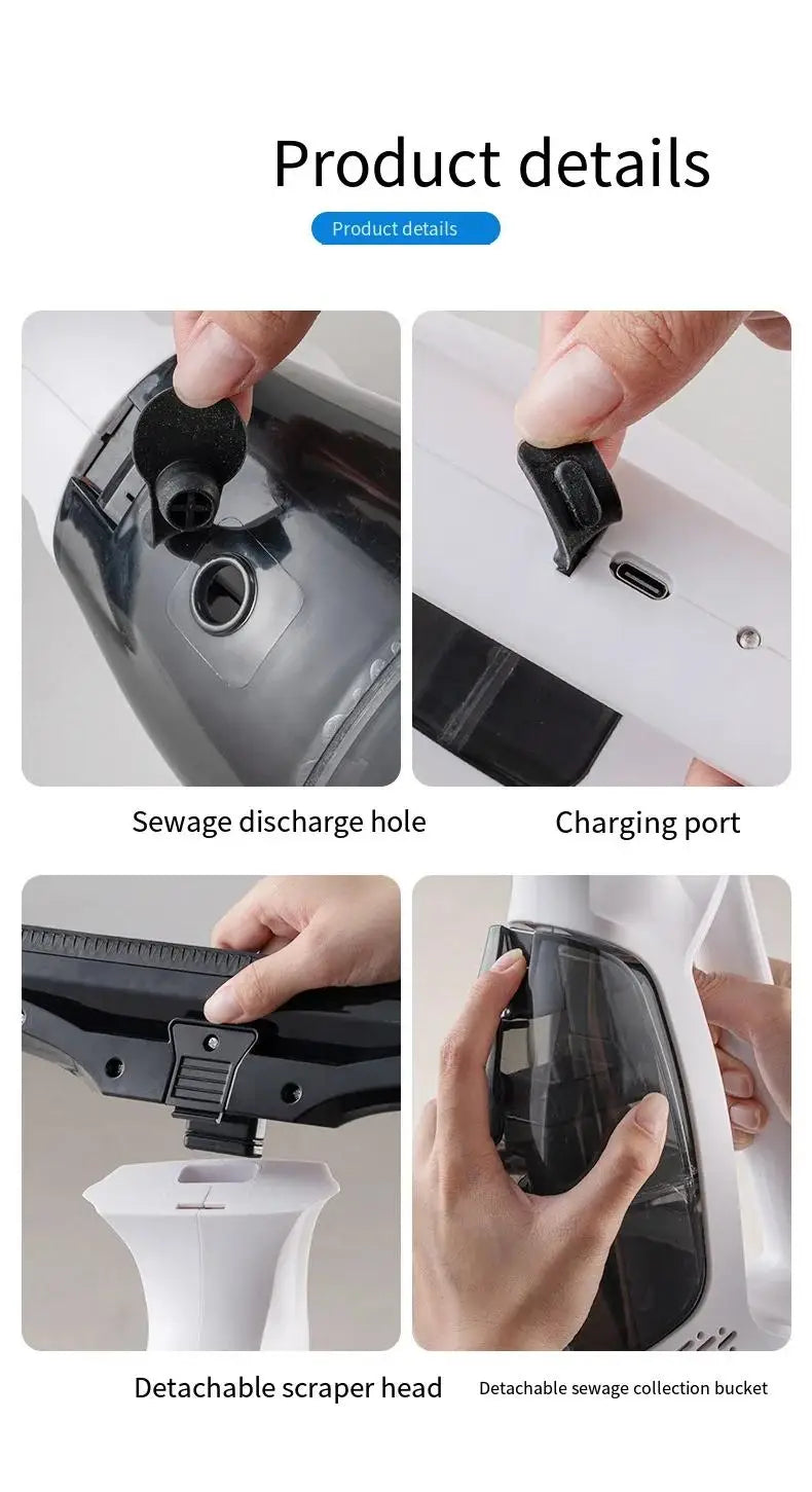 Cordless Electric Window Cleaner — Streak-Free Glass, Sprays & Wipes Automatically