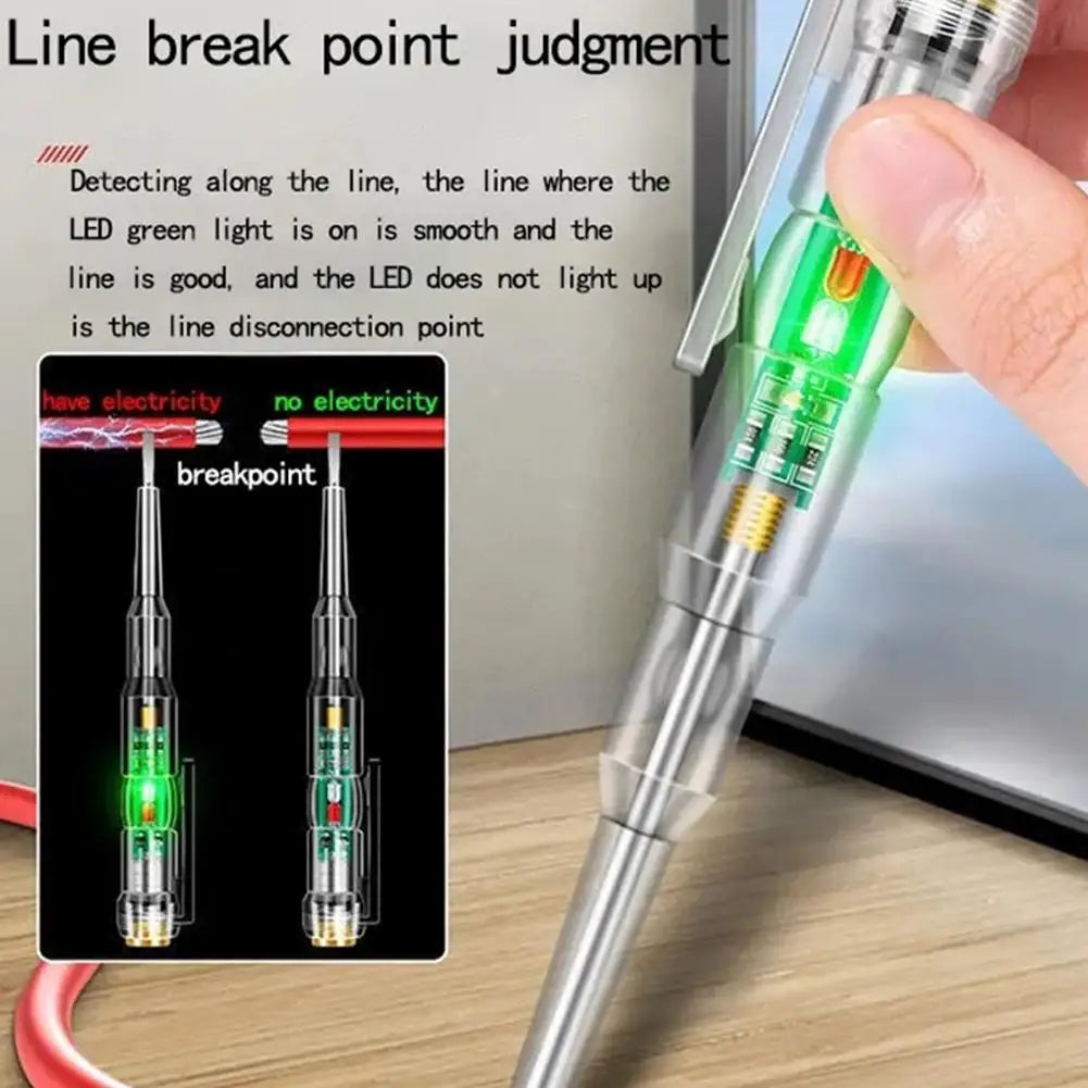Non-Contact Voltage Tester Pen with Light & Sound Alert — Live Wire & Outlet Detector