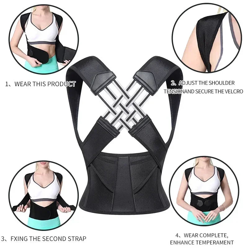 Adjustable Posture Corrector — Back & Shoulder Support Brace for Women